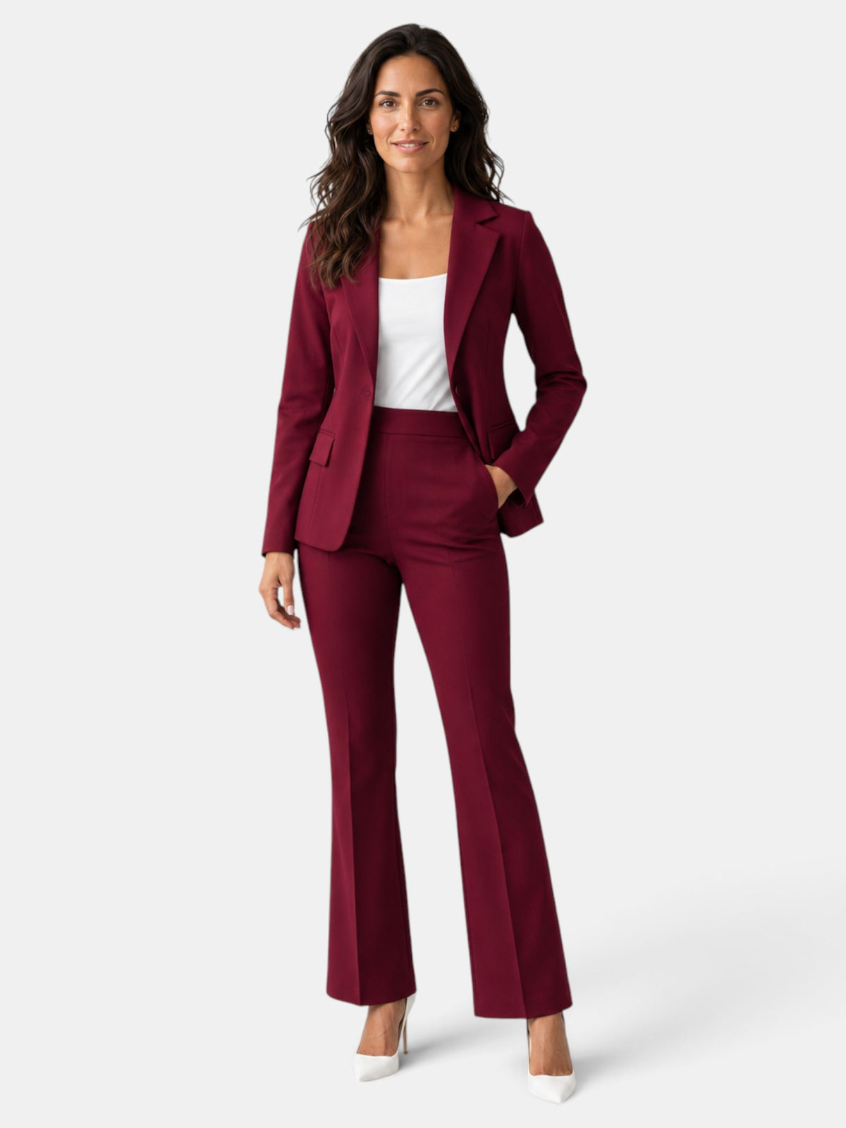 Traje Mujer Blazer y Pantalón Flare