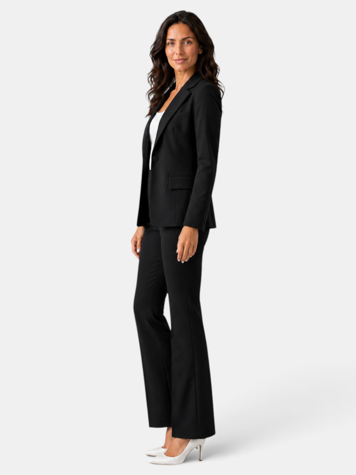 Traje Mujer Blazer y Pantalón Flare