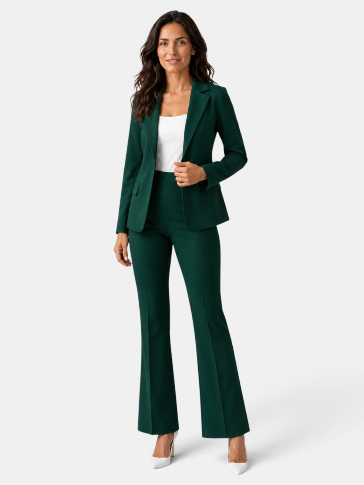 Traje Mujer Blazer y Pantalón Flare