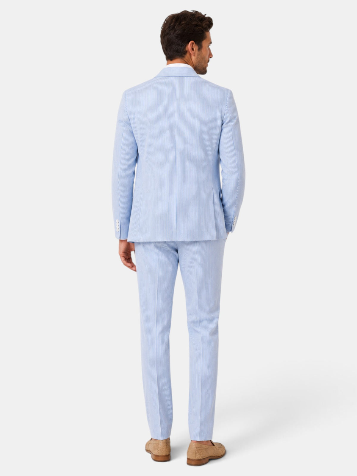 Traje Hombre Azul de Rayas