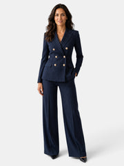 Traje Mujer Rayas Blazer y Pantalón