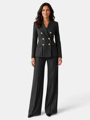Traje Mujer Rayas Blazer y Pantalón
