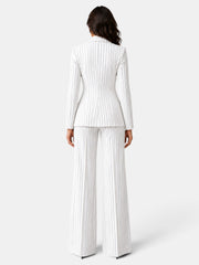 Traje Mujer Rayas Blazer y Pantalón