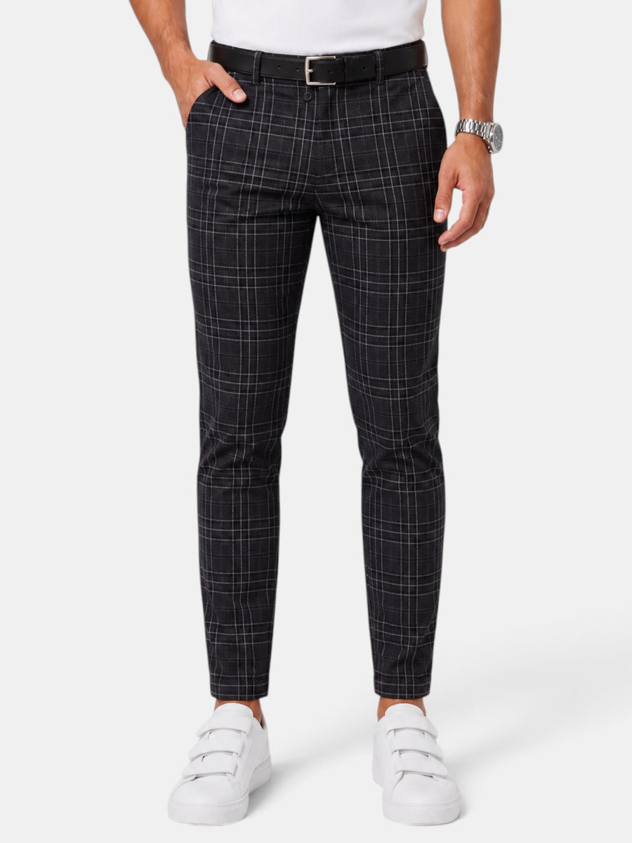 Pantalón Hombre Cuadros Casual Holgado