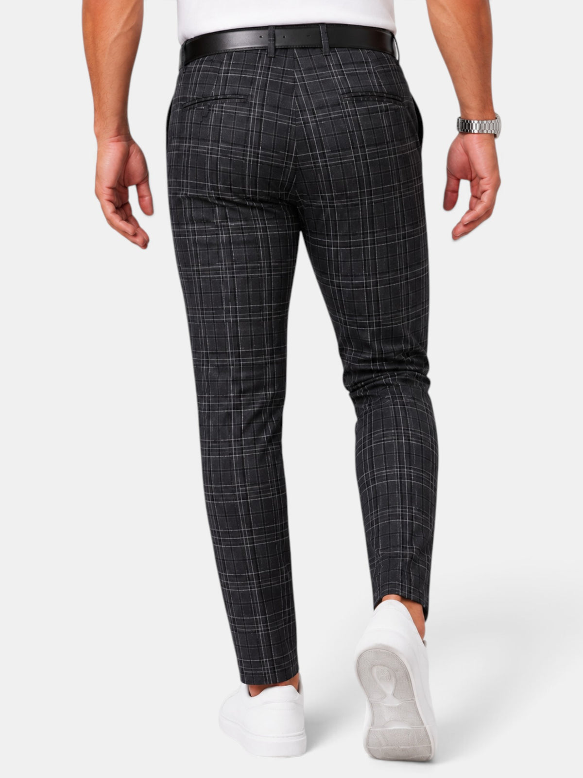 Pantalón Hombre Cuadros Casual Holgado