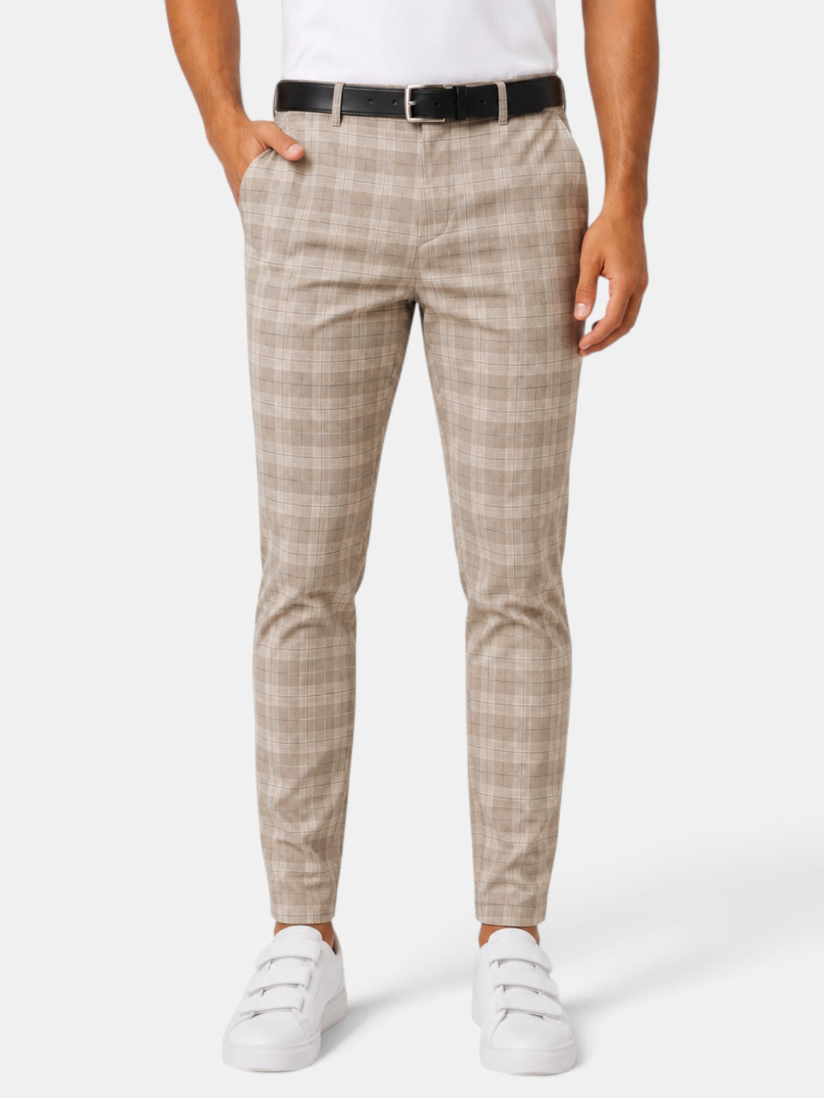 Pantalón Hombre Cuadros Casual Holgado
