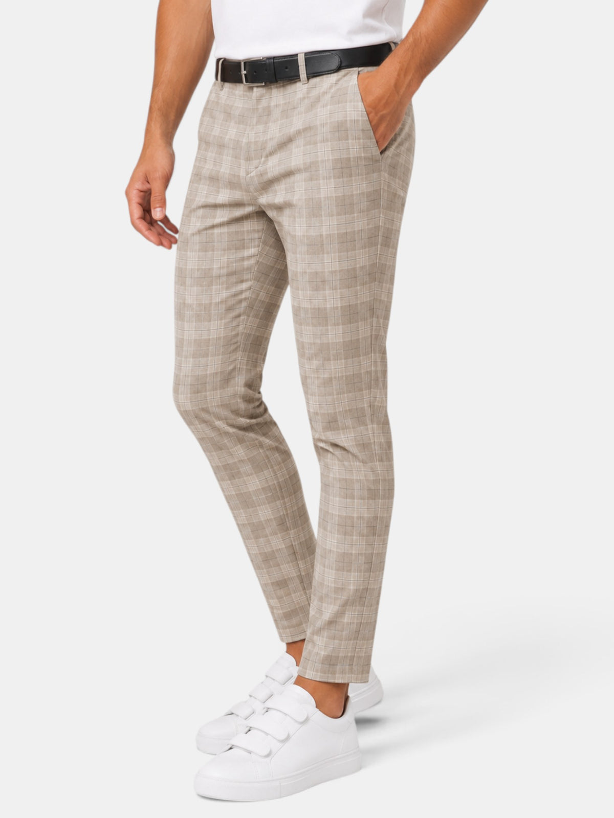 Pantalón Hombre Cuadros Casual Holgado