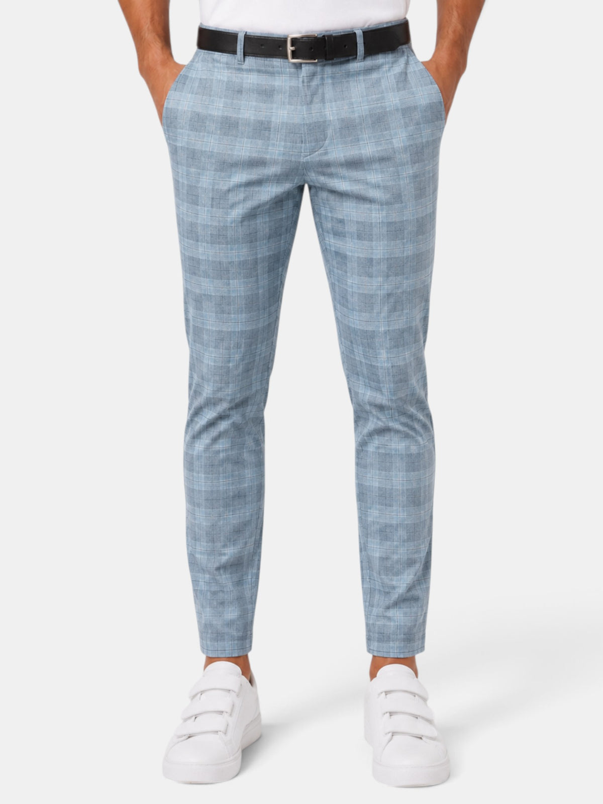 Pantalón Hombre Cuadros Casual Holgado