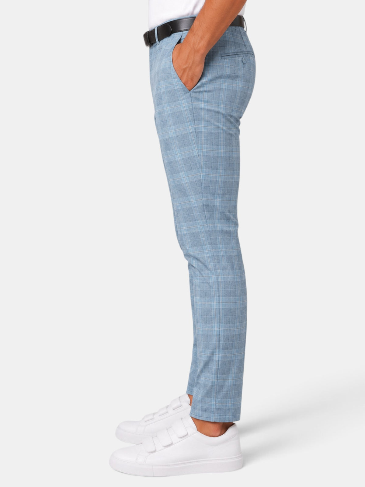Pantalón Hombre Cuadros Casual Holgado