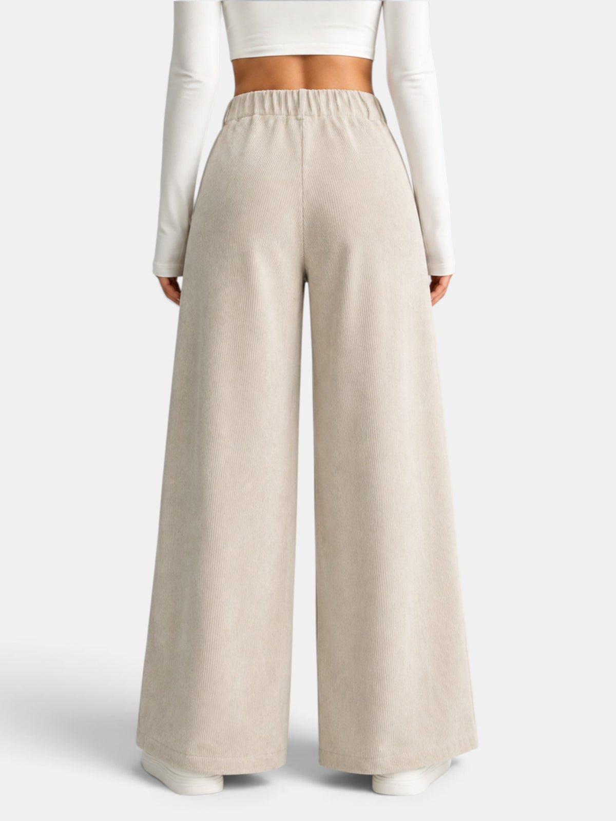 Pantalón Mujer Pana Cintura Alta