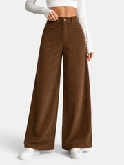 Pantalón Mujer Pana Cintura Alta
