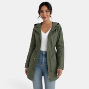 Gabardina Mujer Capucha Algodón