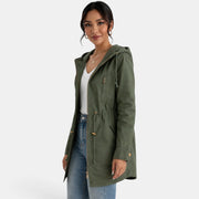 Gabardina Mujer Capucha Algodón