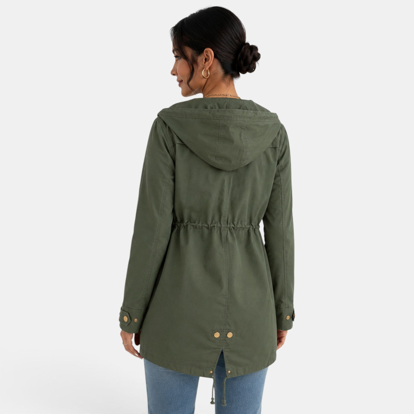 Gabardina Mujer Capucha Algodón