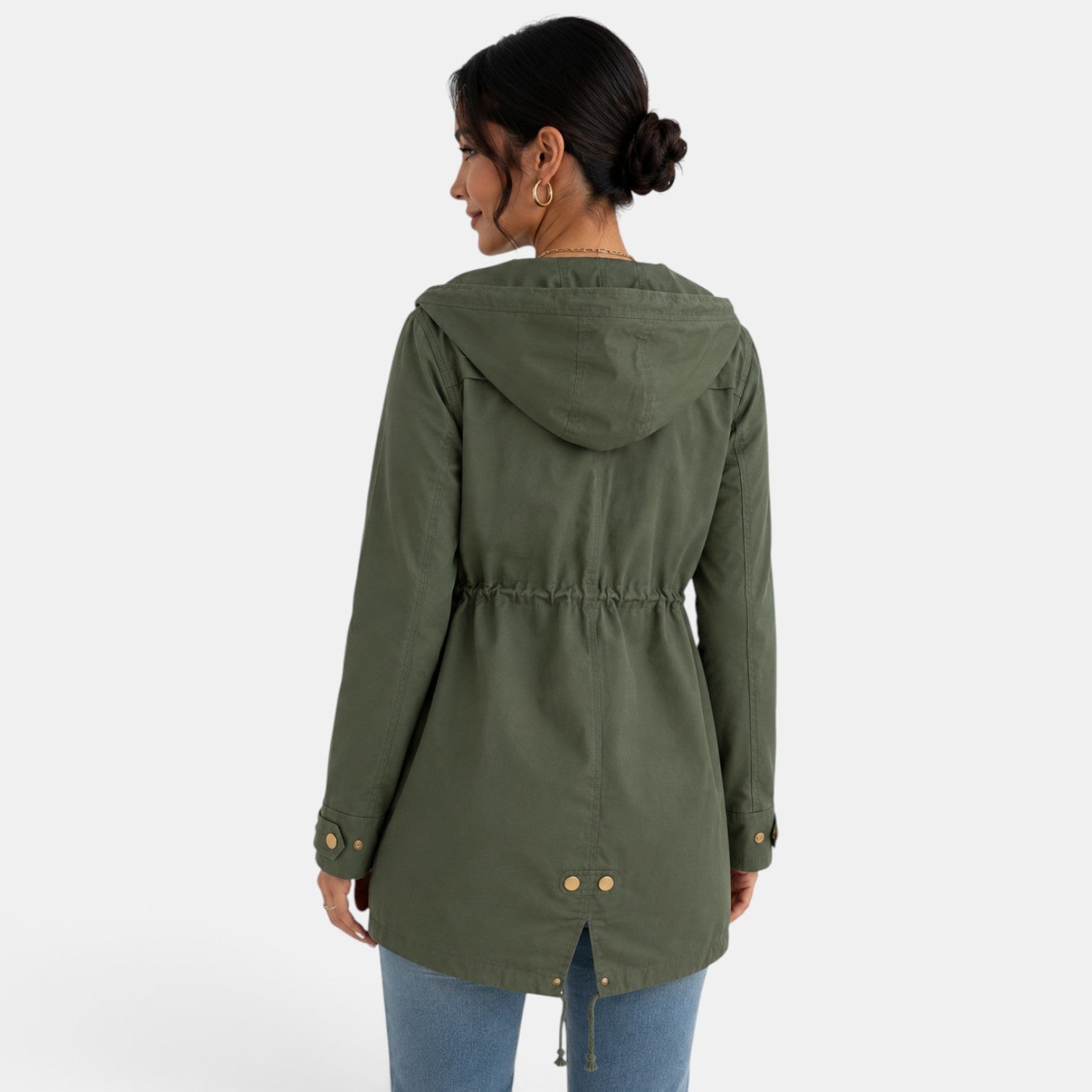 Gabardina Mujer Capucha Algodón