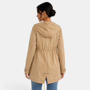 Gabardina Mujer Capucha Algodón