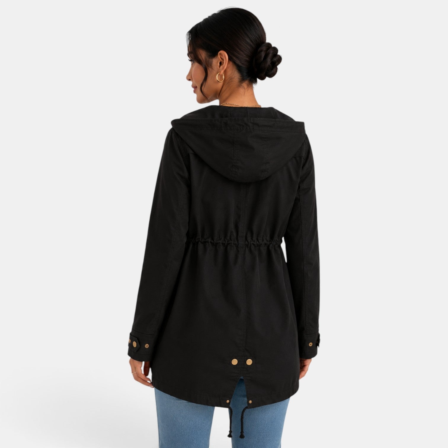 Gabardina Mujer Capucha Algodón