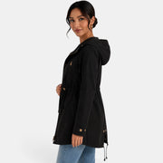 Gabardina Mujer Capucha Algodón