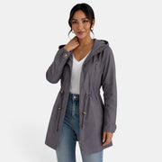 Gabardina Mujer Capucha Algodón