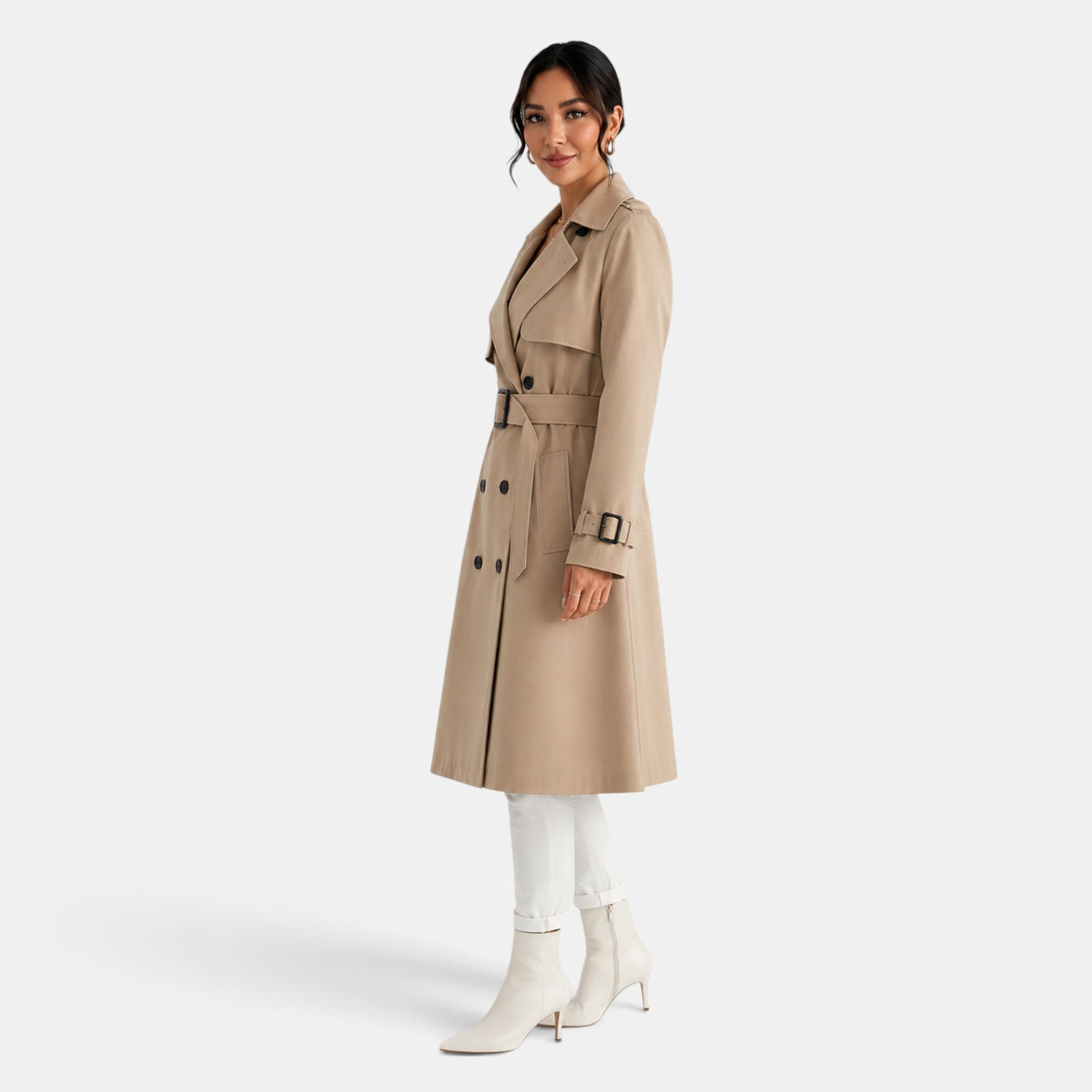 Gabardina Mujer Elegante Larga