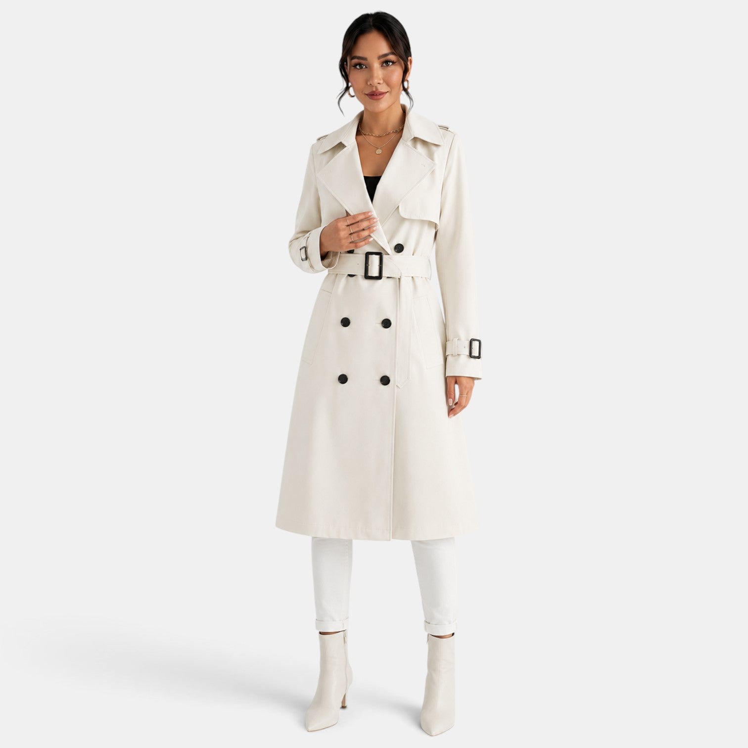 Gabardina Mujer Elegante Larga