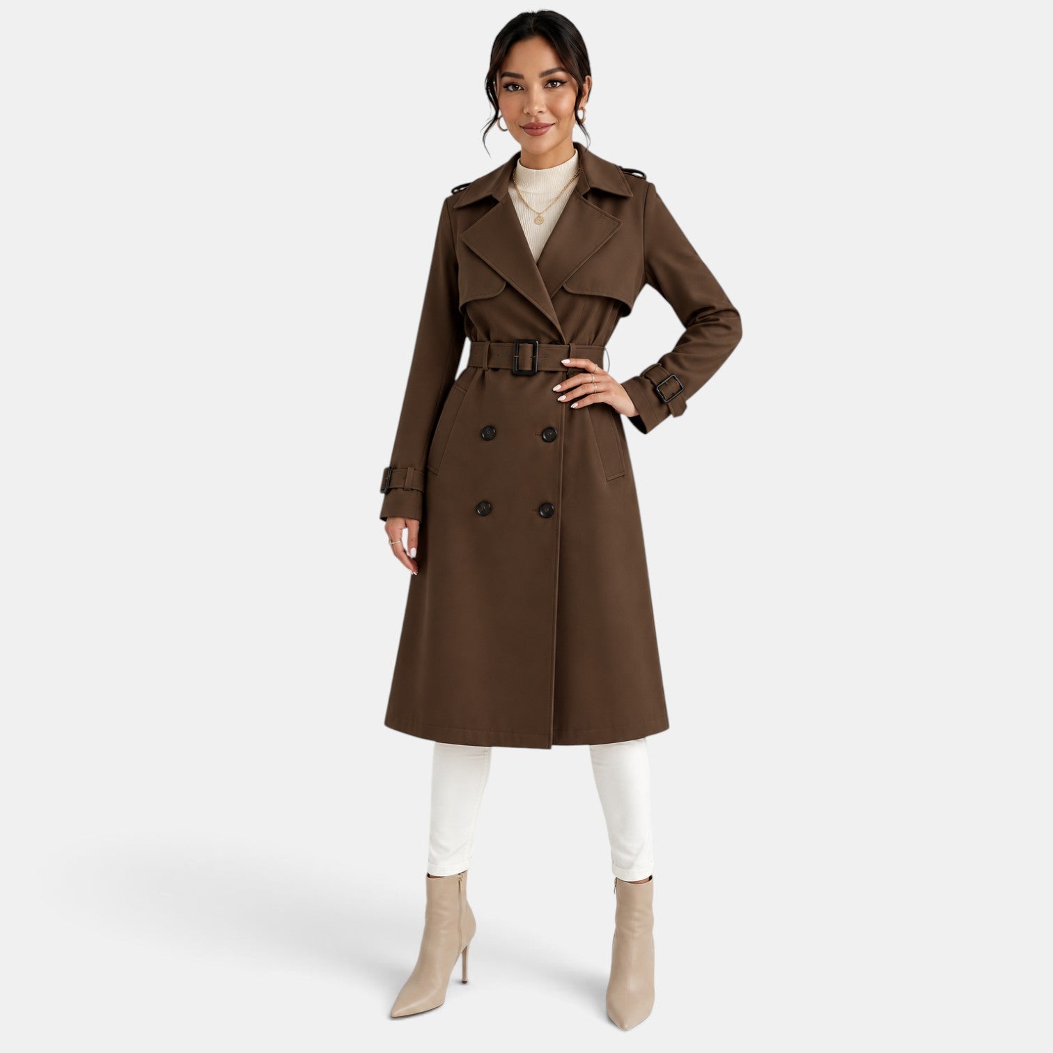 Gabardina Mujer Elegante Larga