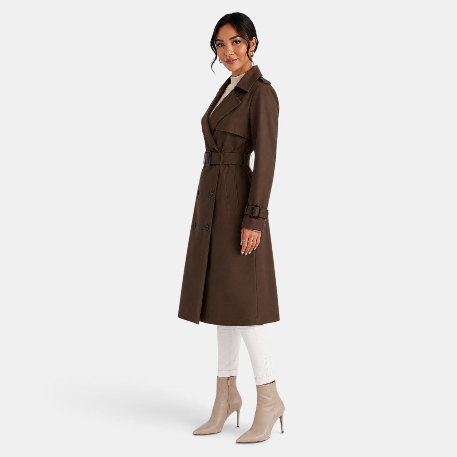 Gabardina Mujer Elegante Larga