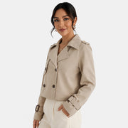 Gabardina Corta Mujer Elegante