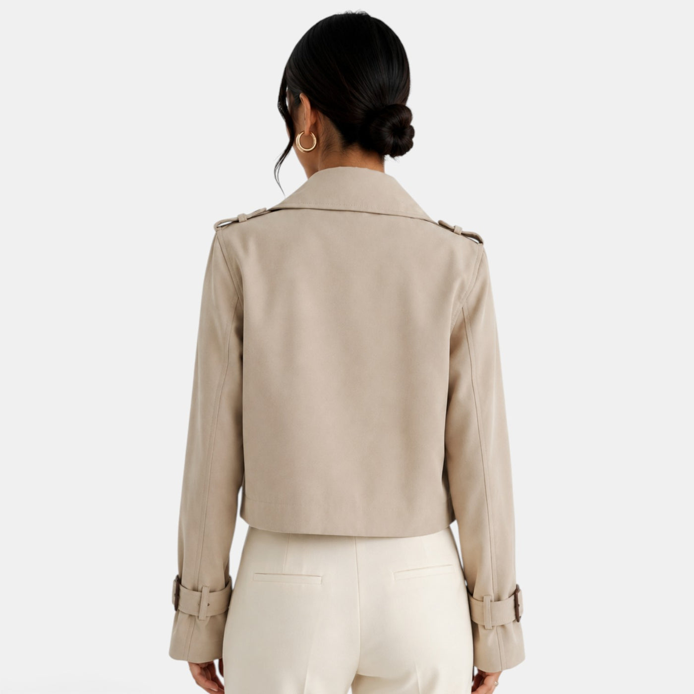 Gabardina Corta Mujer Elegante