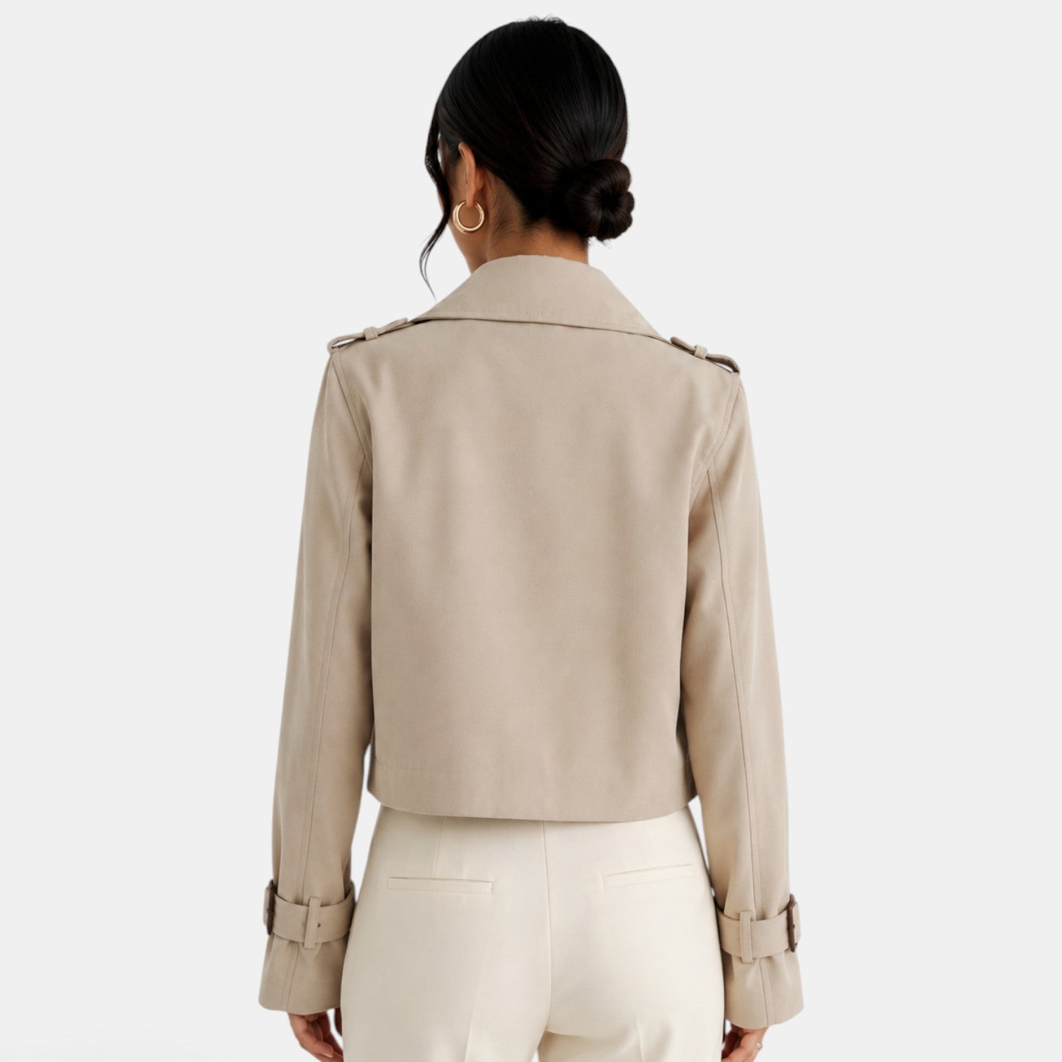 Gabardina Corta Mujer Elegante