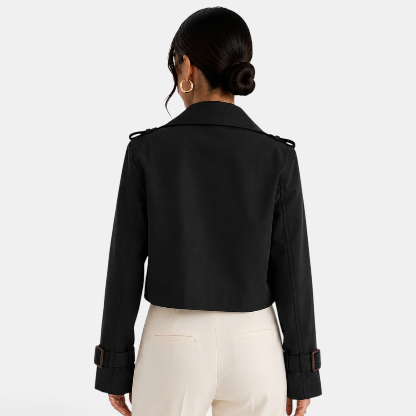 Gabardina Corta Mujer Elegante