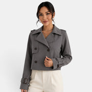 Gabardina Corta Mujer Elegante