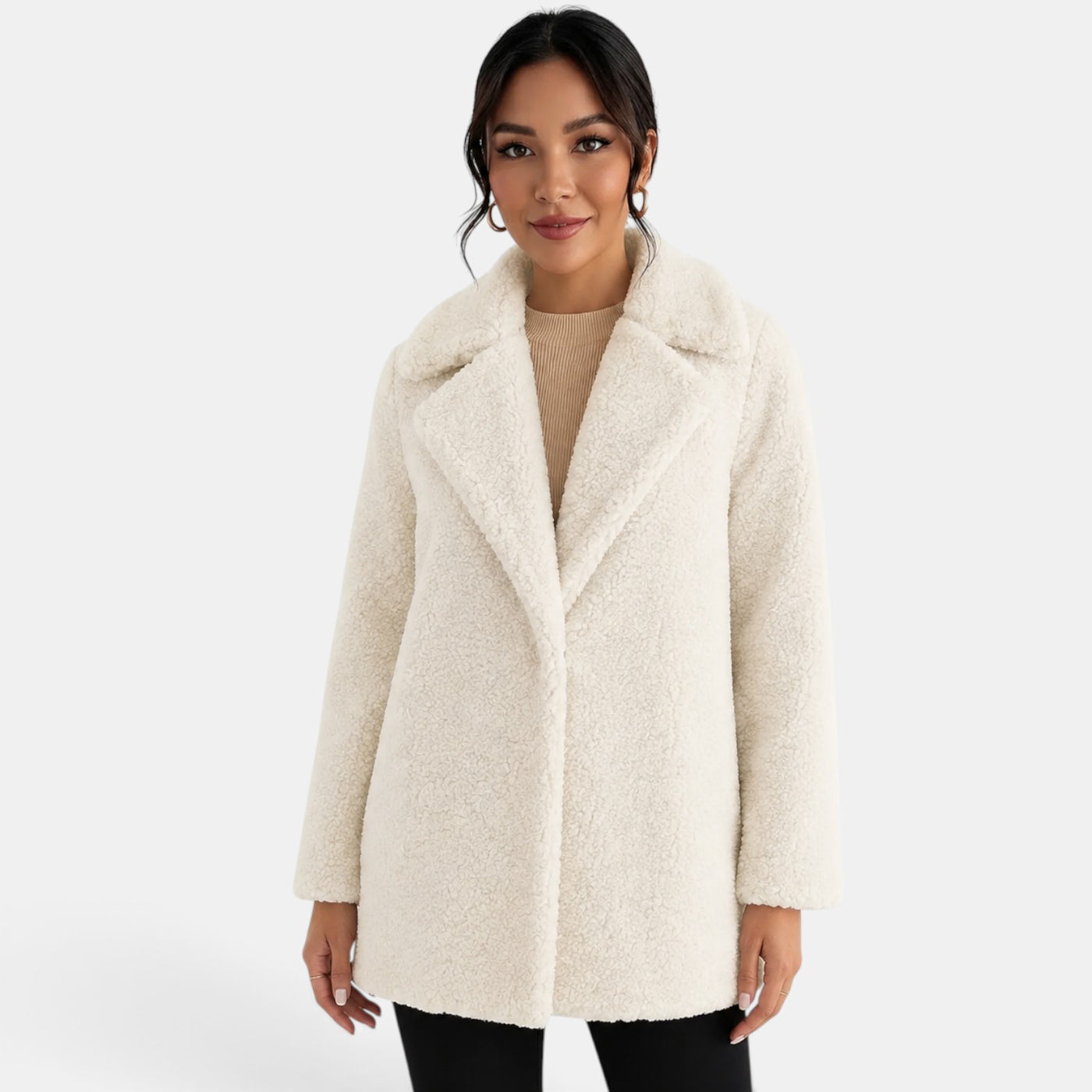 Abrigo Teddy Blanco Mujer