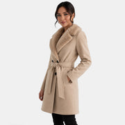 Abrigo Efecto Lana Beige