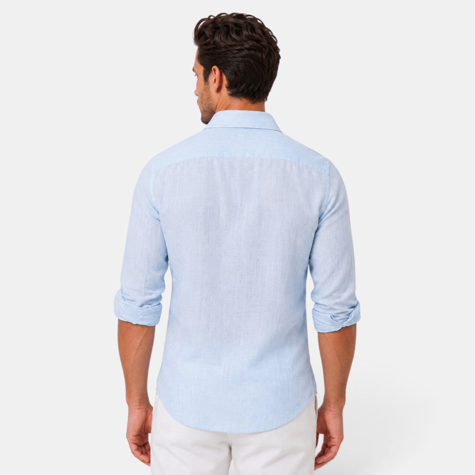 Camisa Hombre de Lino Casual Verano Manga Corta