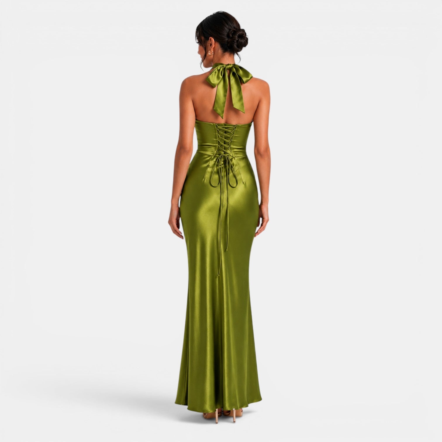 Women's Long Satin Party Dress