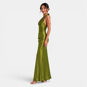 Women's Long Satin Party Dress