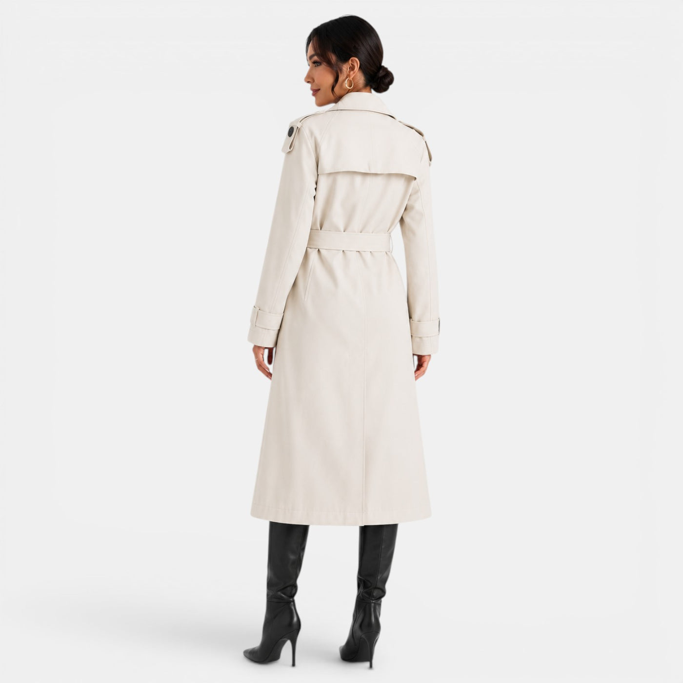 Women's Elegant Belted Trench Coat