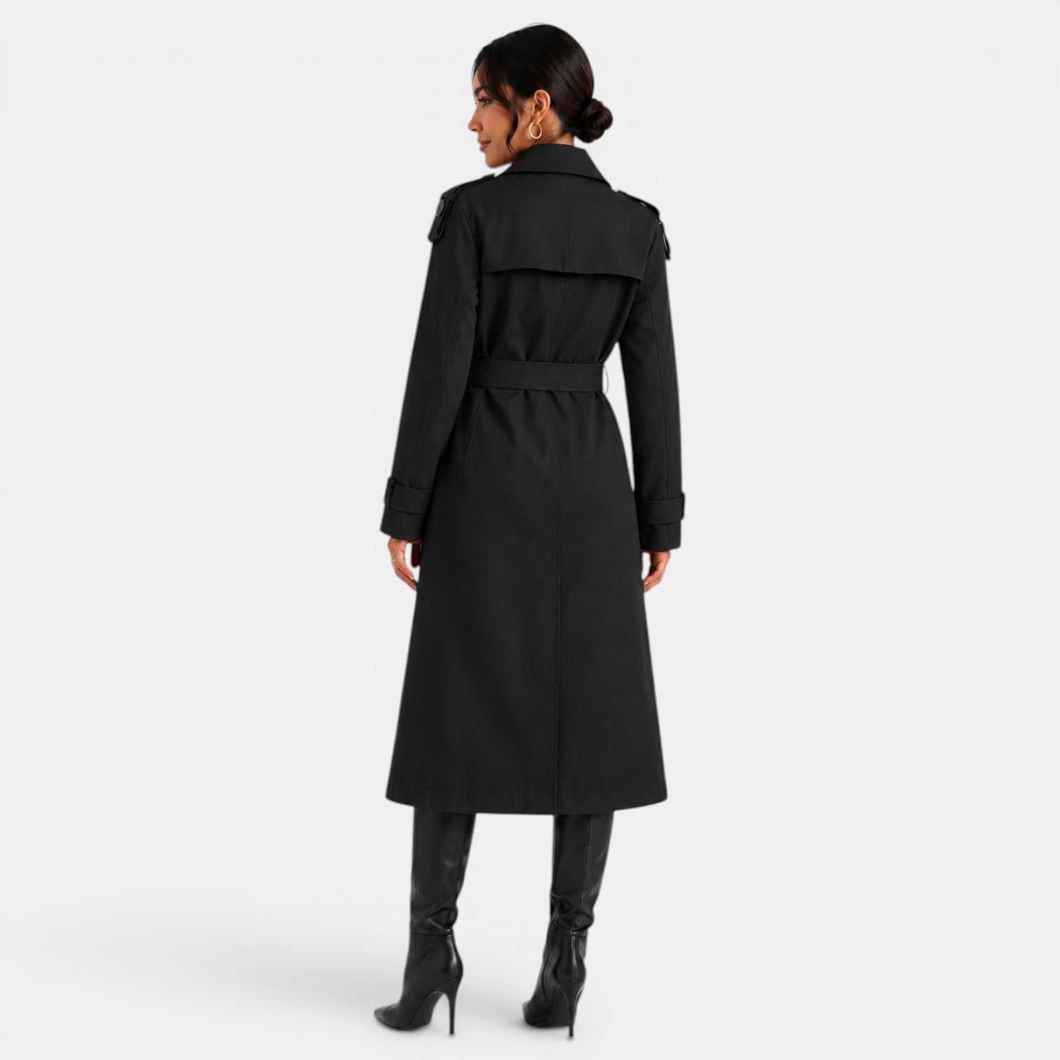 Women's Elegant Belted Trench Coat
