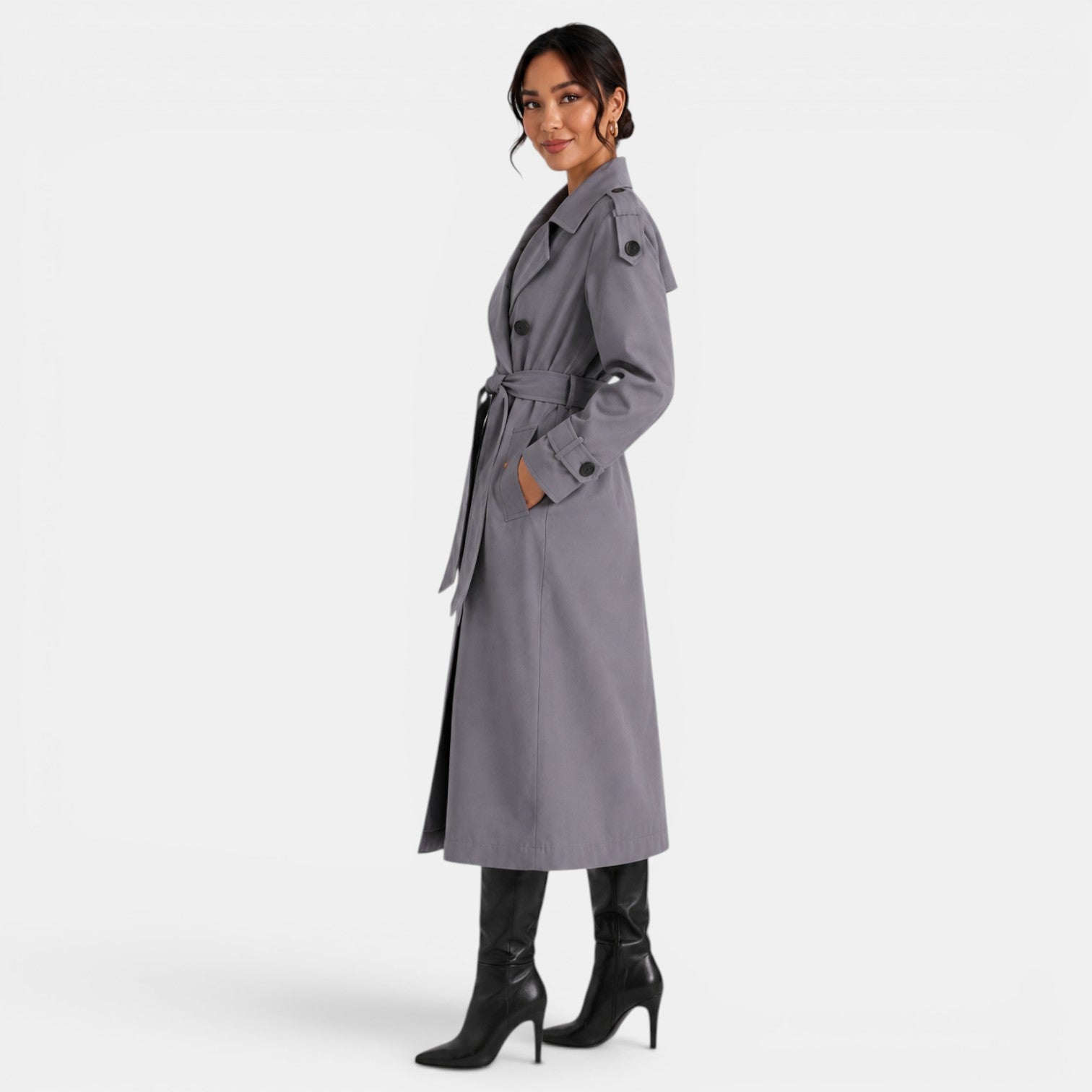 Women's Elegant Belted Trench Coat