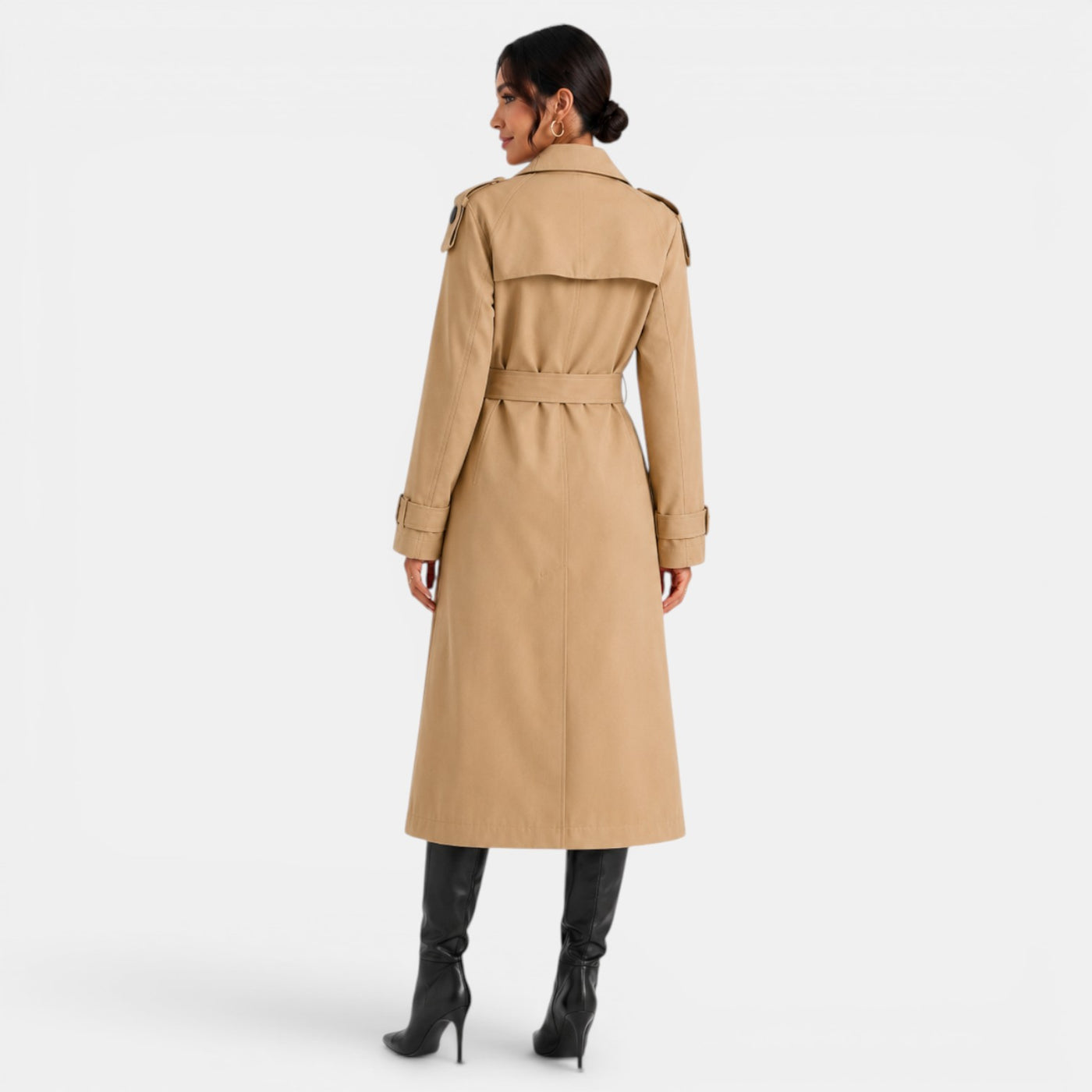 Women's Elegant Belted Trench Coat