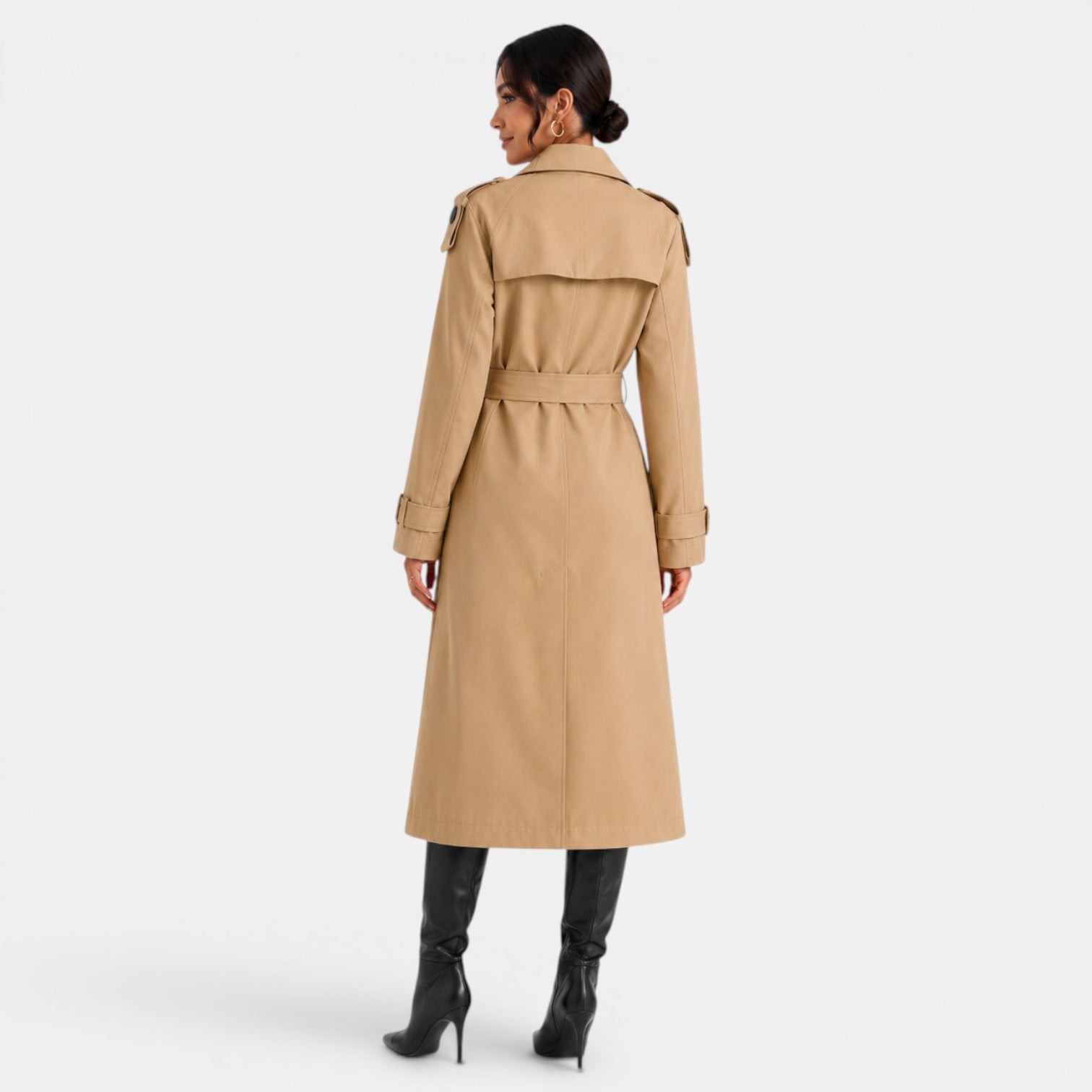 Women's Elegant Belted Trench Coat
