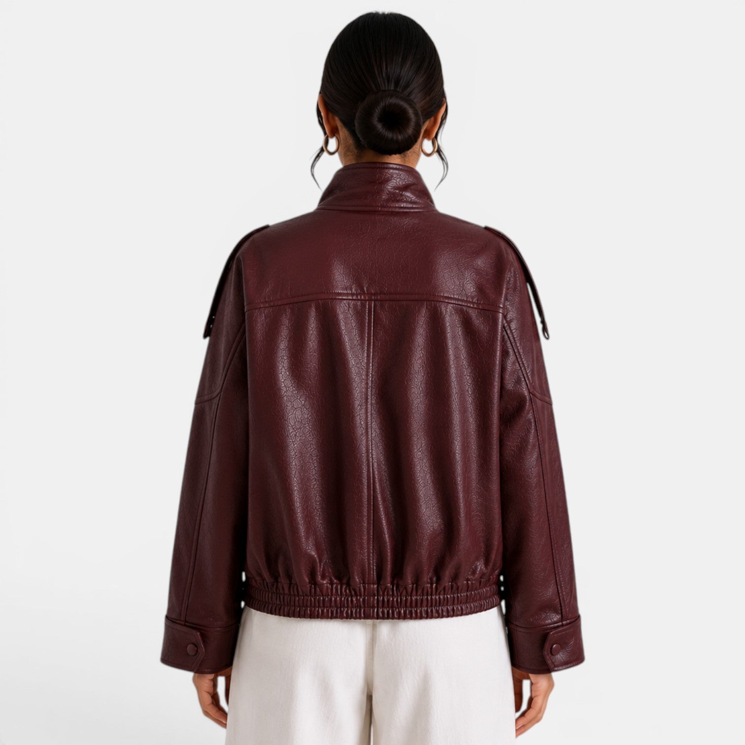 Women's Leather Bomber Jacket