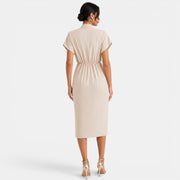 Vestido Mujer Cuello V Midi