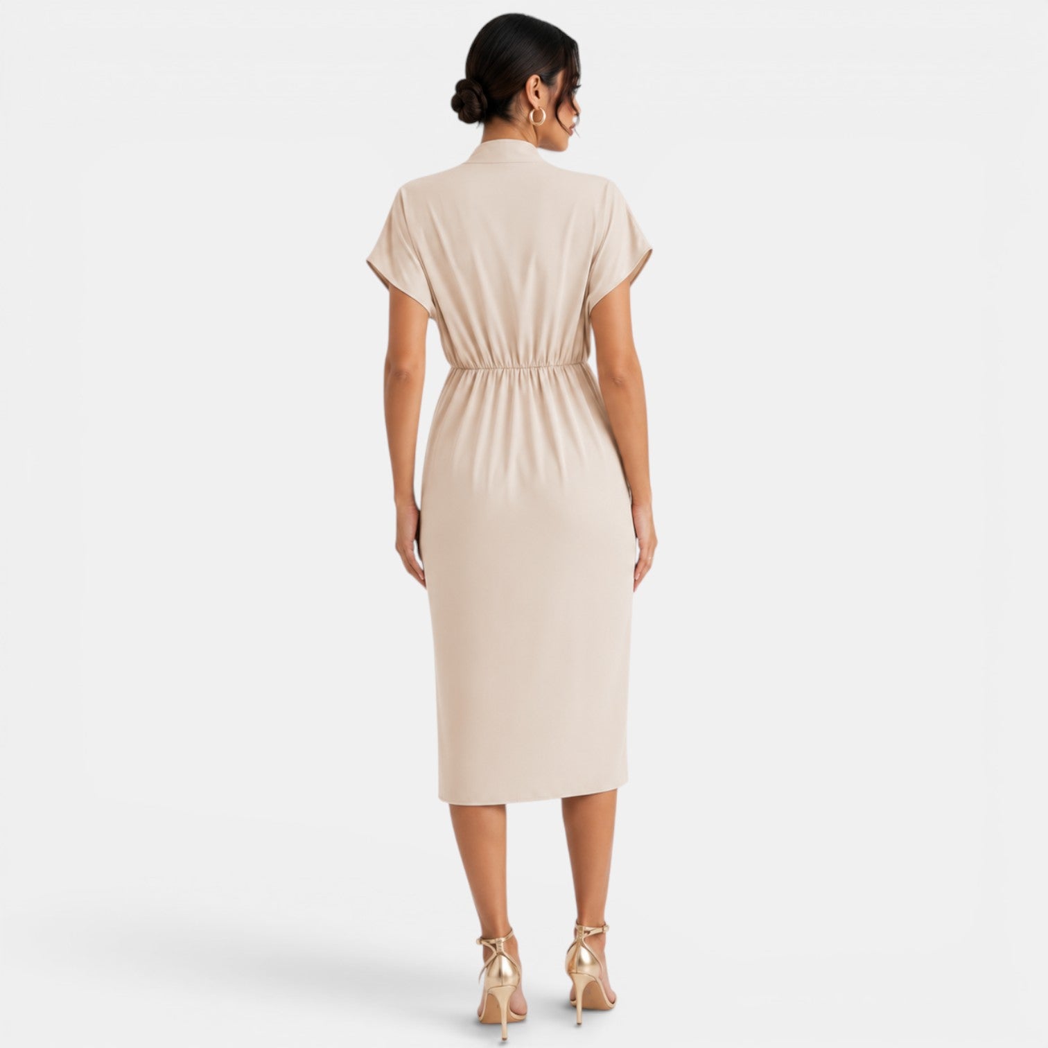 Vestido Mujer Cuello V Midi