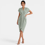 Vestido Mujer Cuello V Midi