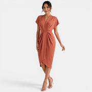 Vestido Mujer Cuello V Midi