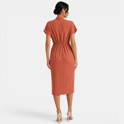 Vestido Mujer Cuello V Midi