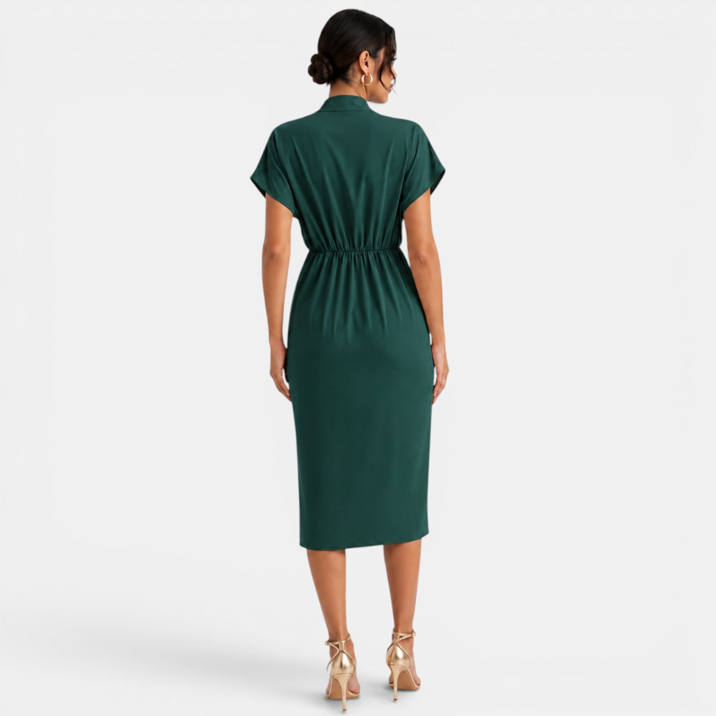 Vestido Mujer Cuello V Midi