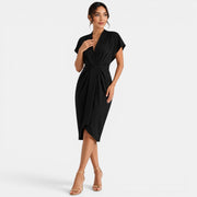 Vestido Mujer Cuello V Midi
